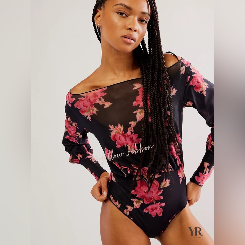 🆕 FREE PEOPLE | Undercover Printed Bodysuit | Black Combo